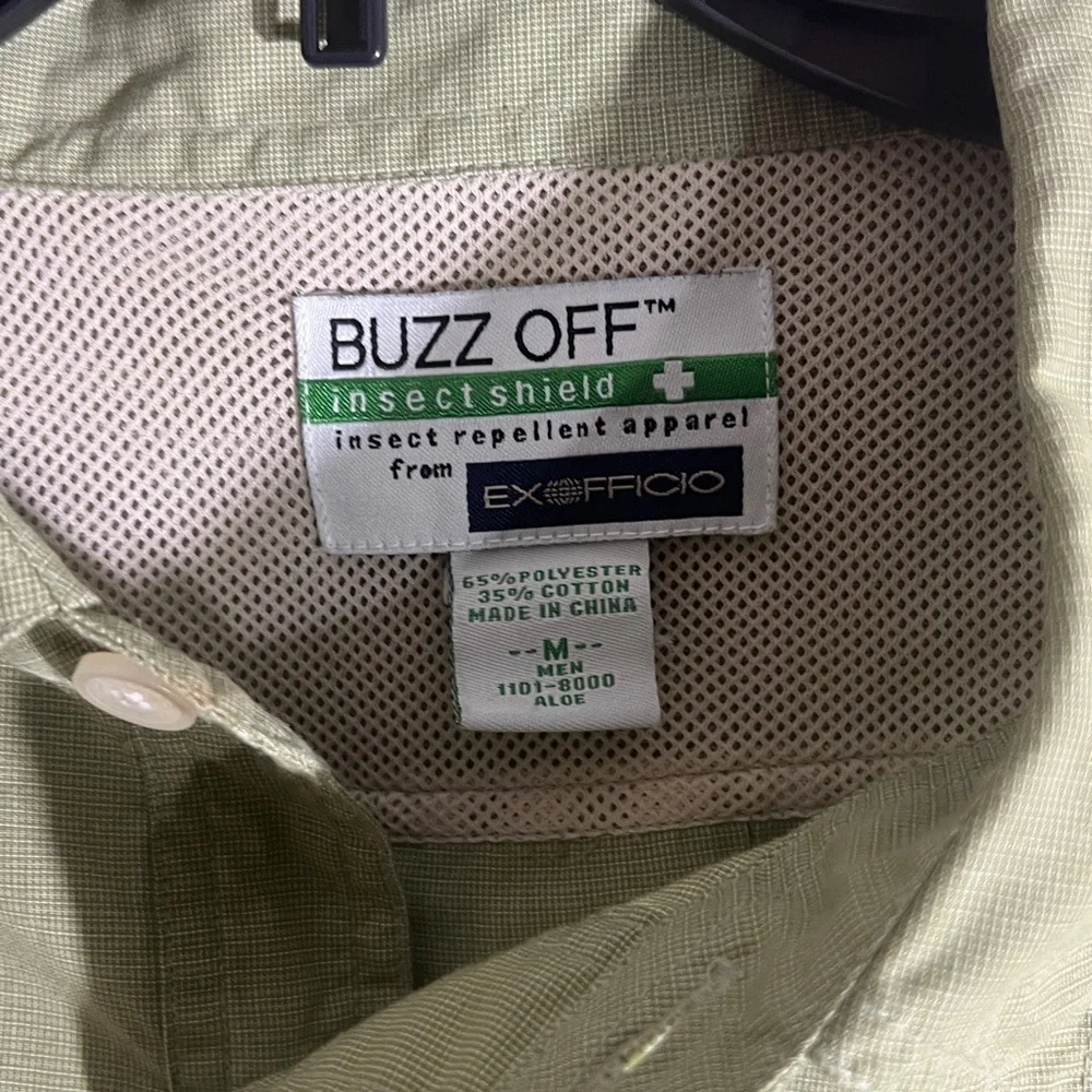 Exofficio men’s buzz off Sz M Lightweight Button-Front Shirt outdoors hiking